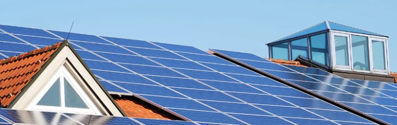 Solar panels on roof