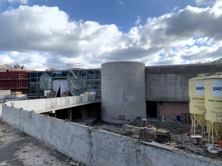 Swimming pool construction site