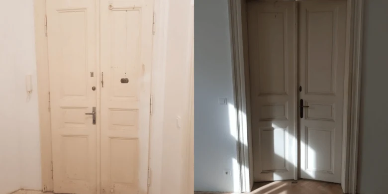 Předpozemní renovace dveří v interiéru domu