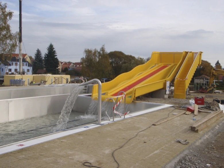 Swimming pool under construction