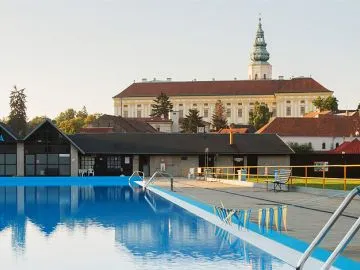 Outdoor swimming pool complex