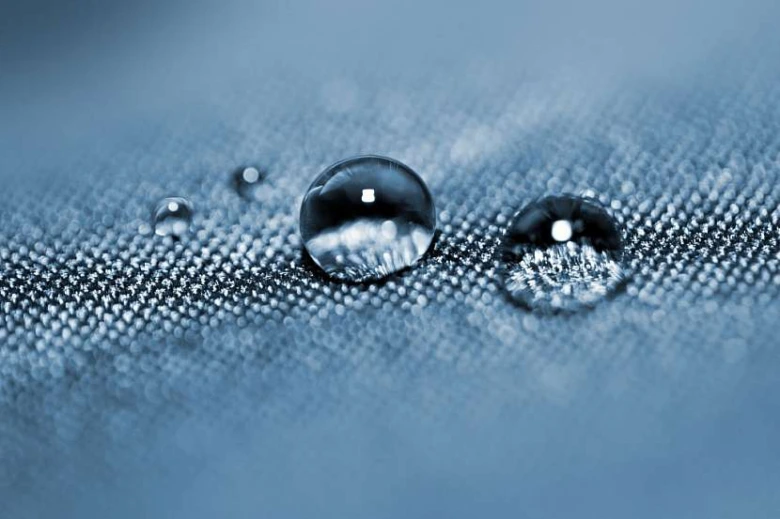 Water droplets on fabric