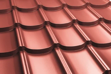 Detail plechových střešních krytin z mědi