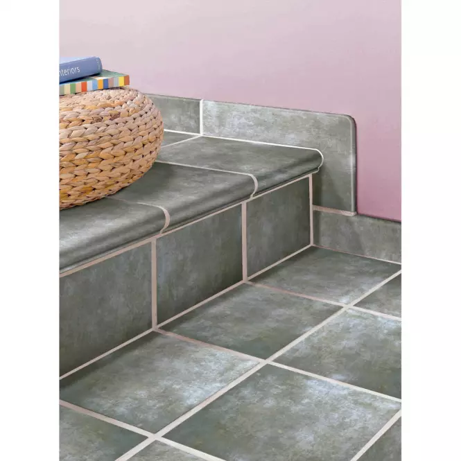 Indoor stair tiles with bench seating
