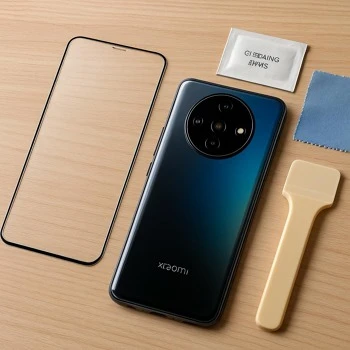 Sada na lepení ochranného skla pro chytrý telefon.